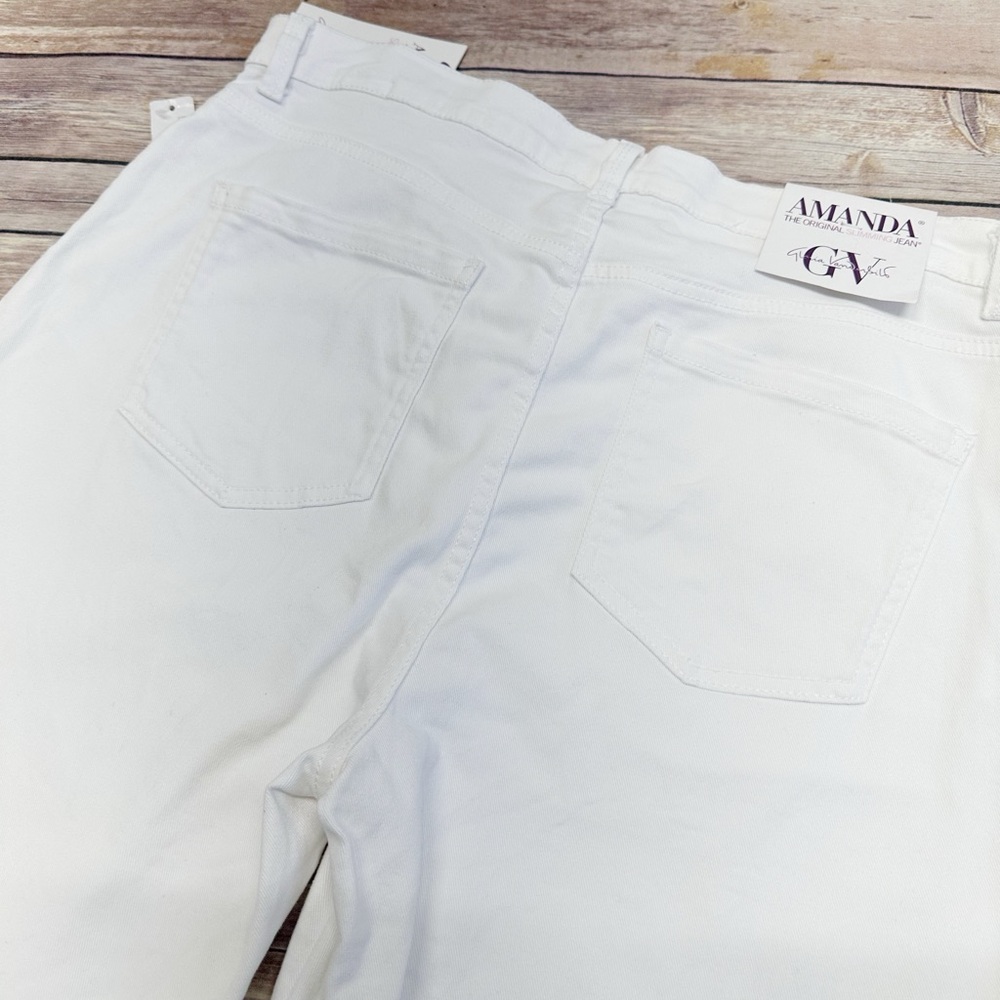 Gloria Vanderbilt Amanda Classic Rise Tapered Leg Stretch Jeans white size 16 - Picture 5 of 5